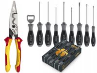 Wiha Zestaw wkrętaków SoftFinish 9cz + Wiha Szczypce uniwersalne 8w1