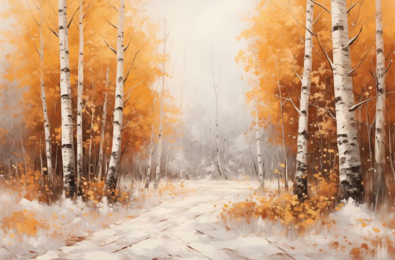 Plakat 86,4x56,8cm Jesienne Brzozy zdjęcie 1