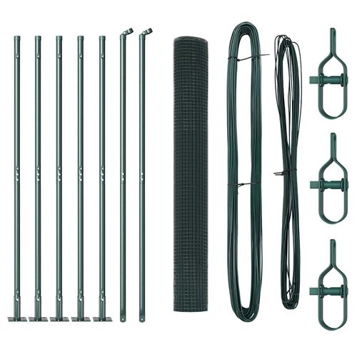 Ogrodzenie z słupkami Zielony 1 x 10 m Stal na Arena.pl