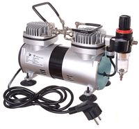 wydajny 40l/min kompresor as19-2 do aerografu dwa tłoki auto stop 5,5bar