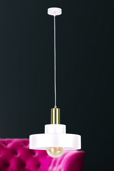 Lampa wisząca 1xE27 GIZA WHITE/GOLD zdjęcie 4