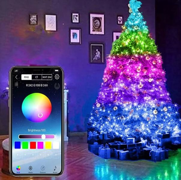 Inteligentne lampki choinkowe 10m 100led WiFi zdjęcie 2