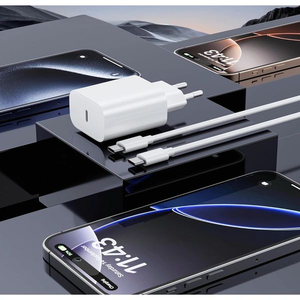 SZYBKA ŁADOWARKA DO IPHONE KOSTKA 25W + KABEL 1M / USB-C - IPHONE zdjęcie 3
