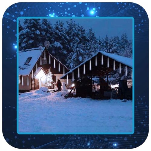 METEORY 50 CM LAMPKI PADAJĄCY ŚNIEG OŚWIETLENIE ŚWIĄTECZNE IP44 360 LED 6M na Arena.pl