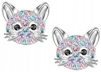 Kolczyki srebrne dla dziewczynki dzieci wkrętki kotki sztyfty srebro 925