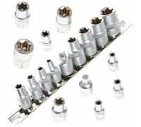 KLUCZE NASADOWE TORX NASADKI 1/4 3/8 REDUKCJA 9szt