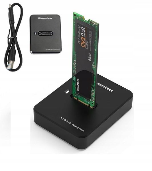Stacja dokująca Adapter SSD NVME/SATA kieszeń dysk M.2 USB-C 10GB zdjęcie 1