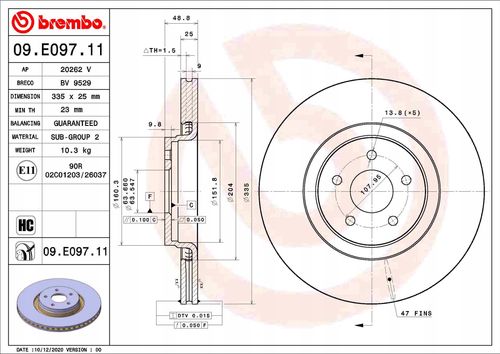 TARCZA HAM PRZOD 335X25 V BREMBO na Arena.pl