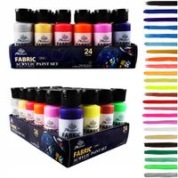 2 x Zestaw 24 FARB DO TKANIN do jasnych ciemnych ubrań FABRIC AUREUO 24x59m