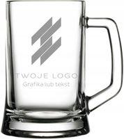 Szklany Kufel z Grawerem Logo Prezent Firmowy reklama ELEGANCKI komplet