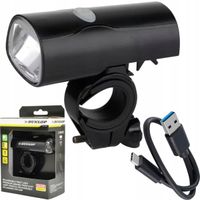 LAMPKA ROWEROWA PRZEDNIA LED PRZÓD LATARKA AKUMULATOROWA USB StVZO DUNLOP