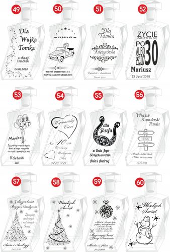 KARAFKA podziękowania ŚLUB Wesele Urodziny 30 50 na Arena.pl