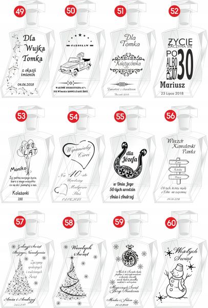 KARAFKA podziękowania ŚLUB Wesele Urodziny 30 50 zdjęcie 8