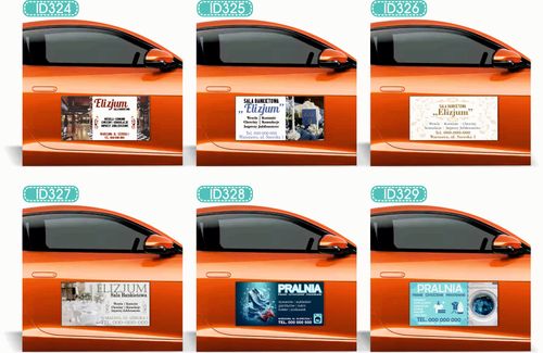 Magnes na samochód reklama magnetyczna 60x30 KOMPLEKSOWE USŁUGI PPOŻ BHP na Arena.pl