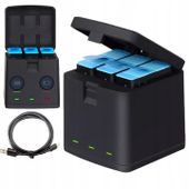 Ładowarka Trójkanałowa na 3x Baterie do Gopro hero 12 11 10 9 Black