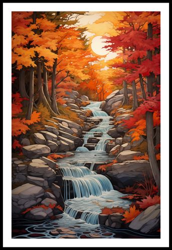 Plakat 53x81cm Jesienne Wodospady na Arena.pl