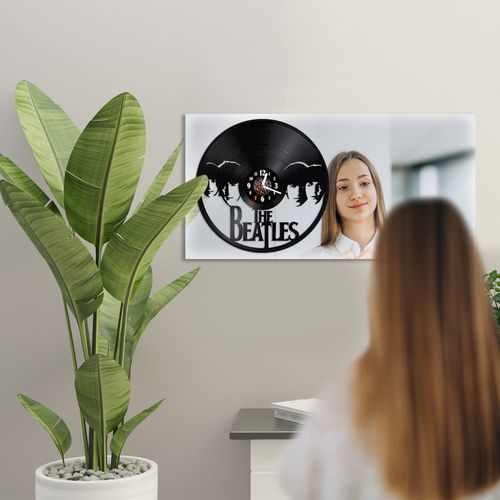 Zegar Ścienny z płyty winylowej na lustrze MUZYKA  48 wzorów 59x29 cm na Arena.pl