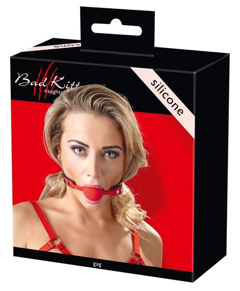 Czerwony Silikonowy Knebel Kula Bad Kitty Śr. 4Cm zdjęcie 6