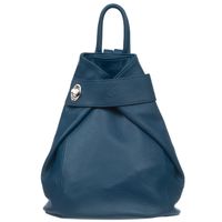 VERA PELLE plecak damski skórzany elegancki trójkątny V561 morski