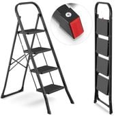 Drabina domowa lekka składana stalowa drabinka schodki 4 stopnie HIGHER CZ