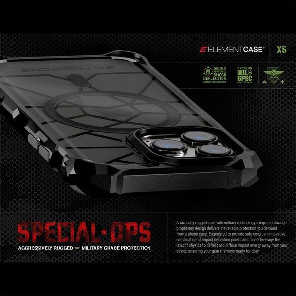 Element Case Special Ops X5 - Pancerne etui iPhone 14 (Mil-Spec Drop Protection) (Clear/Black) zdjęcie 1