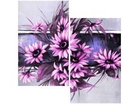 60X60CM SŁONECZNIKI FIOLECIE DWU OBRAZ ŚCIAN