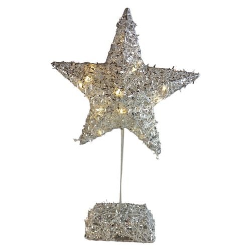 Lampka świąteczna świecąca gwiazda LED srebrna na Arena.pl