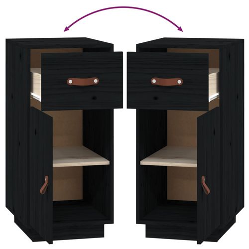 Szafka, czarna, 34x40x75 cm, lite drewno sosnowe na Arena.pl