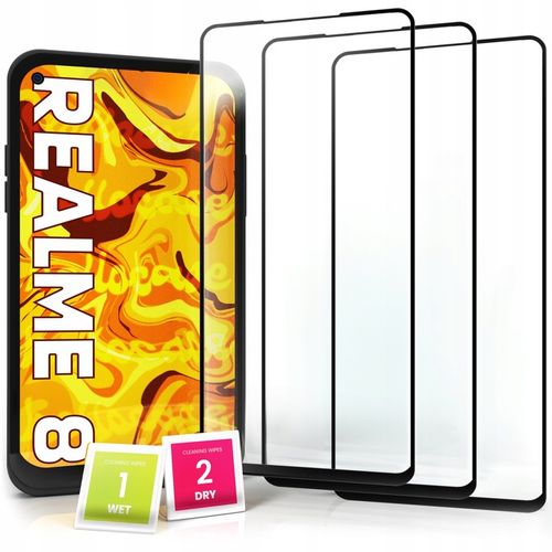 3-pak SZKŁO HARTOWANE DO Realme 8 na cały ekran 9H ochronne 5D na Arena.pl