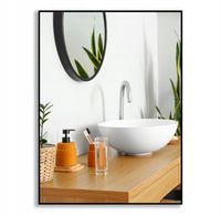 LUSTRO 70x50 W WĄSKIEJ ALUMINIOWEJ RAMIE LOFT CZARNA BIAŁA SREBRNA ZŁOTA