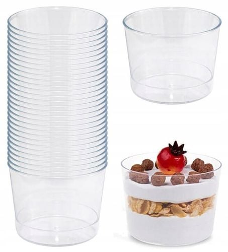 POJEMNIKI PUCHARKI DO DESERÓW NA DESER KUBECZKI DUŻE OKRĄGŁE 180 ml na Arena.pl