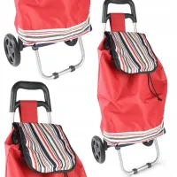 WÓZEK ZAKUPOWY MATERIAŁOWY NA KÓŁKACH TORBA NA ZAKUPY WYGODNY UCHWYT