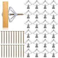 Kołki Motylkowe do Płyt Gips-Karton Śruby 13x35mm Zestaw 50 sztuk 100el