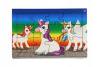 Drewniana EKO kolorowa układanka dla dzieci Zabawka PUZZLE 12 el.