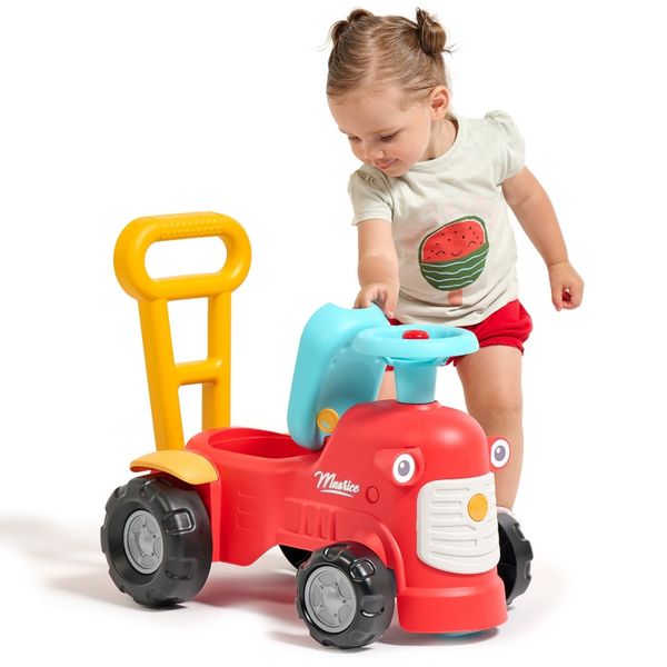 FALK Maurice Traktorek Jeździk Czerwony Pchacz Odpychacz Schowek od 1 roku zdjęcie 62