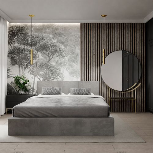 ŁÓŻKO TAPICEROWANE DO SYPIALNI 140x200 ŁÓŻKO PODWÓJNE Z POJEMNIKIEM SZARE na Arena.pl