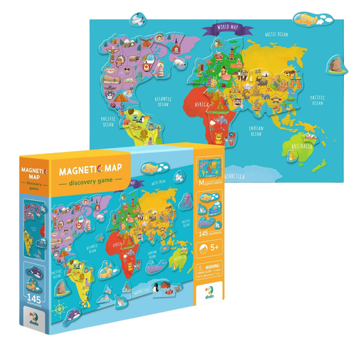 Gra Edukacyjna Magnetyczna Mapa Świata Dla Dzieci 200201 na Arena.pl