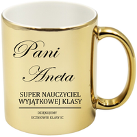 KUBEK ZŁOTY PREMIUM PREZENT DZIEŃ NAUCZYCIELA WYCHOWAWCZYNI NAUCZYCIELKI