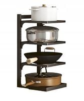 Regał organizer na garnki kuchenny czarny 52x27x23cm czteropoziomowy