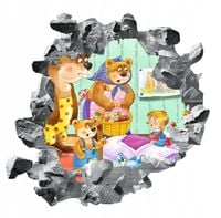 Naklejka samoprzylepna 3D dziura misie zwierzątka