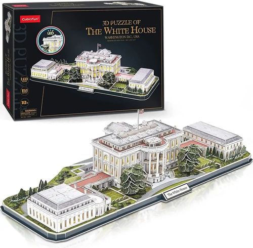 CUBIC FUN PUZZLE 3D LED BIAŁY DOM THE WHITE HOUSE 151 ELEMENTY - L529h na Arena.pl