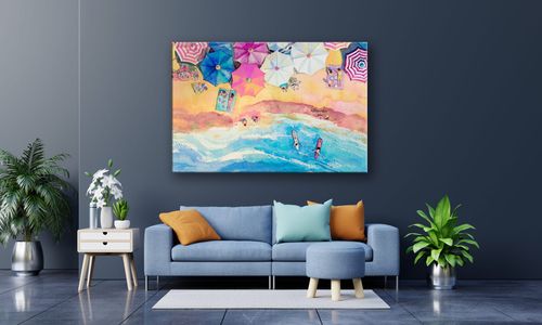 OBRAZ NA PŁÓTNIE 010 Brzeg morza 60x40cm na Arena.pl