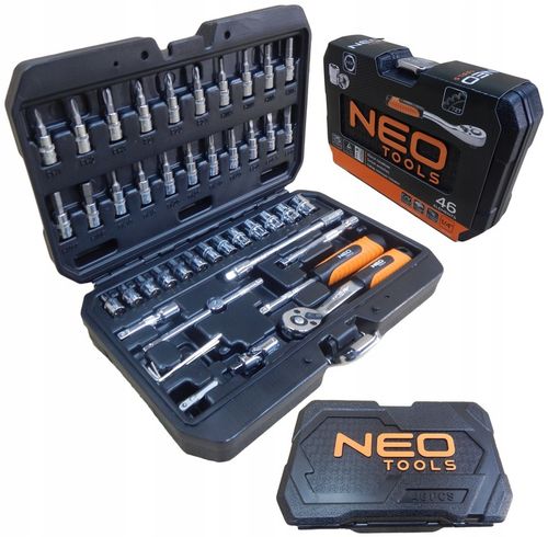 NEO ZESTAW KLUCZE NASADOWE 1/4 46el 10-004 WALIZKA na Arena.pl