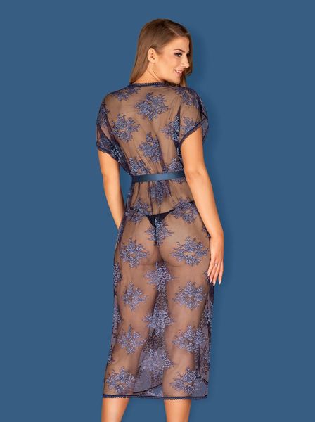 Bielizna-Flowlace Peniuar Niebieski S/M zdjęcie 4