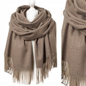 CIEPŁY SZAL KLASYCZNY SZALIK DAMSKI ELEGANCKI MODNY BRĄZOWY KOLORY