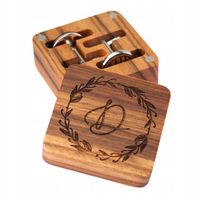 Ekskluzywne Drewniane Pudełko na Spinki do Mankietów z Grawerem