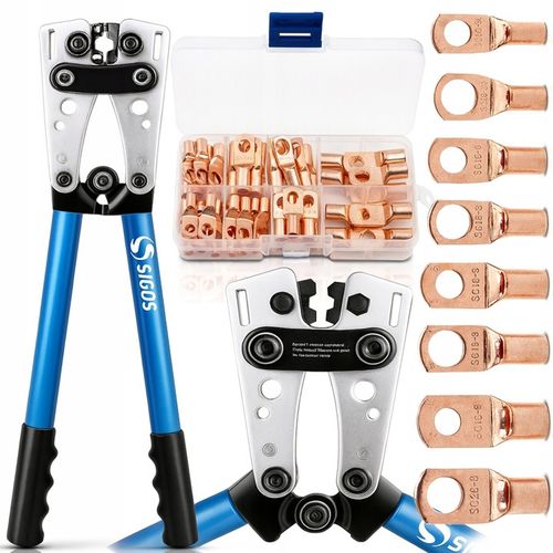 ZACISKARKA KABLI PRZEWODÓW PRASKA TULEJKI 6-50mm2 + 60 końcówek na Arena.pl