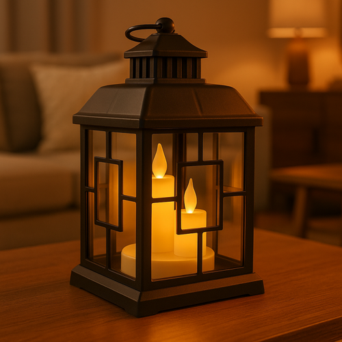 lampion dekoracyjny led z imitacją świec 12 x 23 cm - lamp54wz1 na Arena.pl