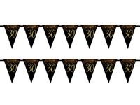 Girlanda wisząca flagi czarne Sparkling 30 urodziny, 500 cm