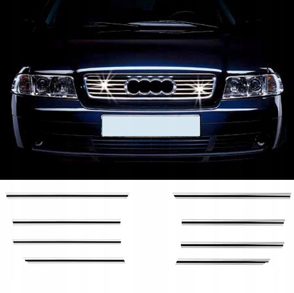 Audi A4 B5 - LISTWY chromowane na GRILL CHROM zdjęcie 1